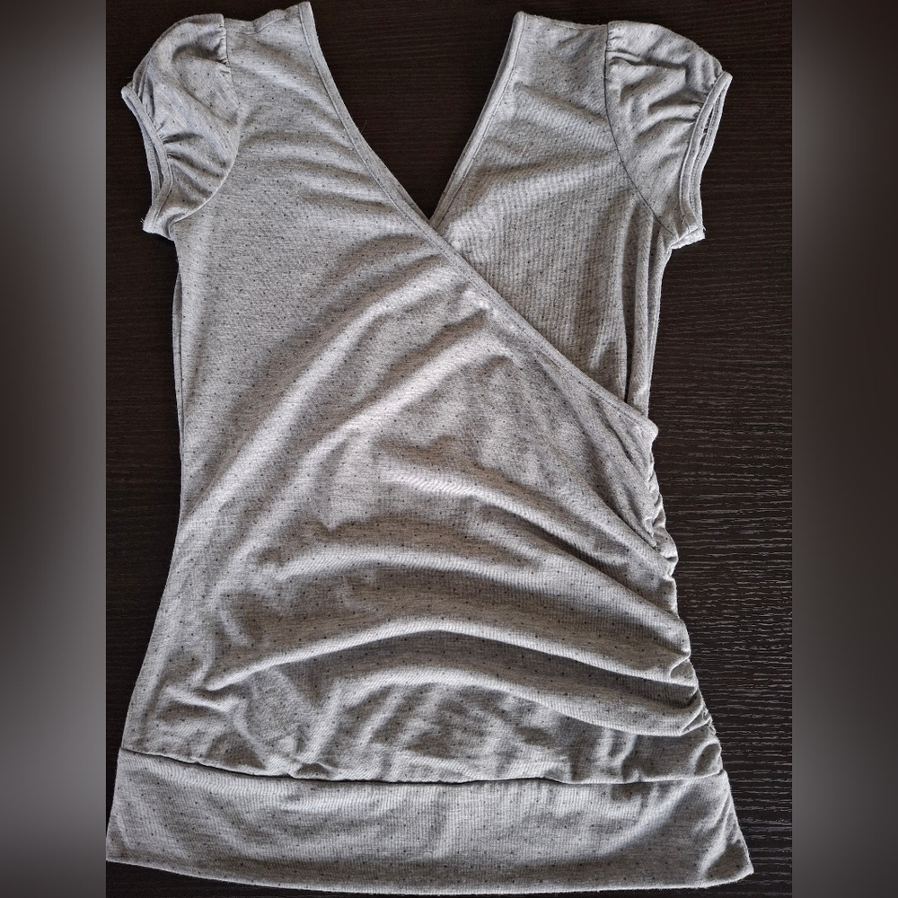 Garage Brand Grey and Black Size Medium Polka Dot Top